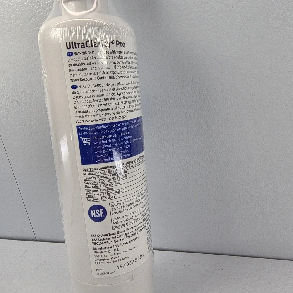 UltraClarity Pro Water‎ Filter Replacement Bosch Siemens Gaggenau Refrigerators